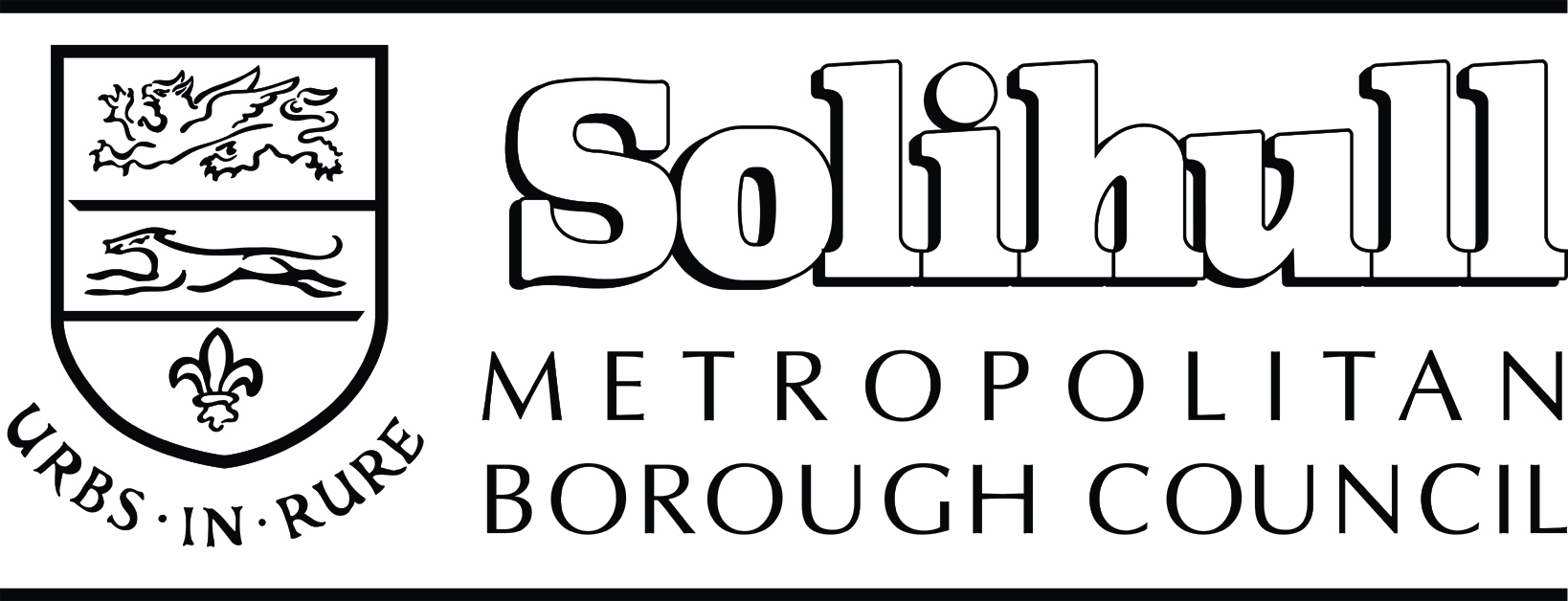 b&w version of Solihull logo